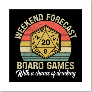 Weekend Forecast Board Games with a Chance of Drinking Posters and Art